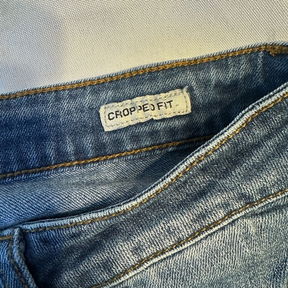 Judy Blue Dark Blue Fringed Ankle Jeans - Picture 4 of 8